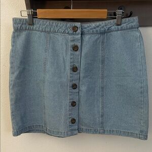 Forever 21 Light Blue Button-Front Mini Skirt size 0X
